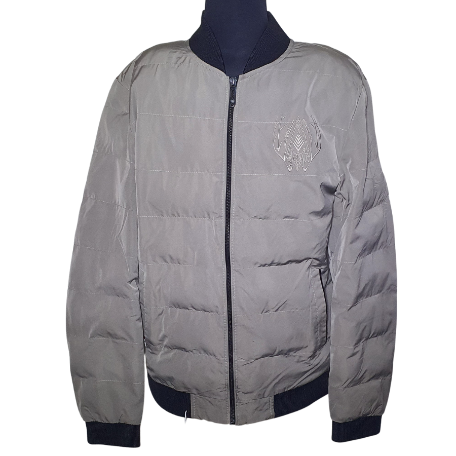 Premium Grey Quilted Bomber Jacket