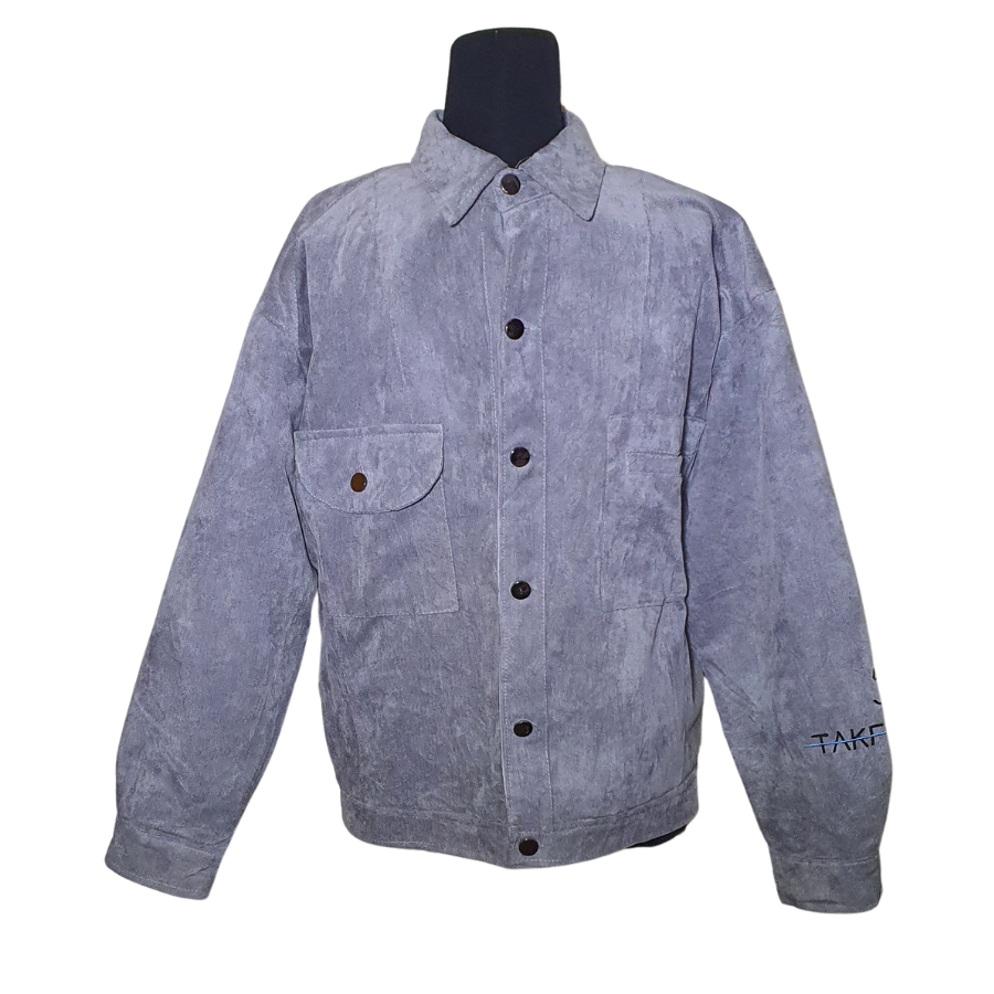 Vintage Suede-Look Button Jacket – Premium Soft Finish