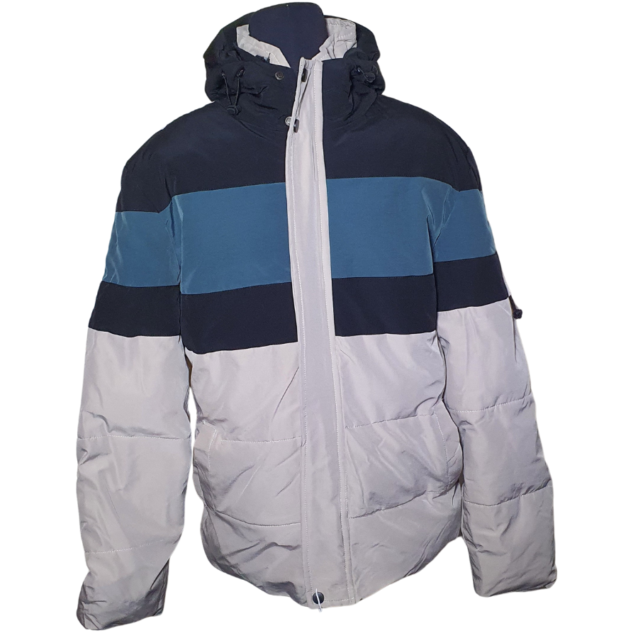 Premium Color-Block Hooded Puffer Jacket for Men